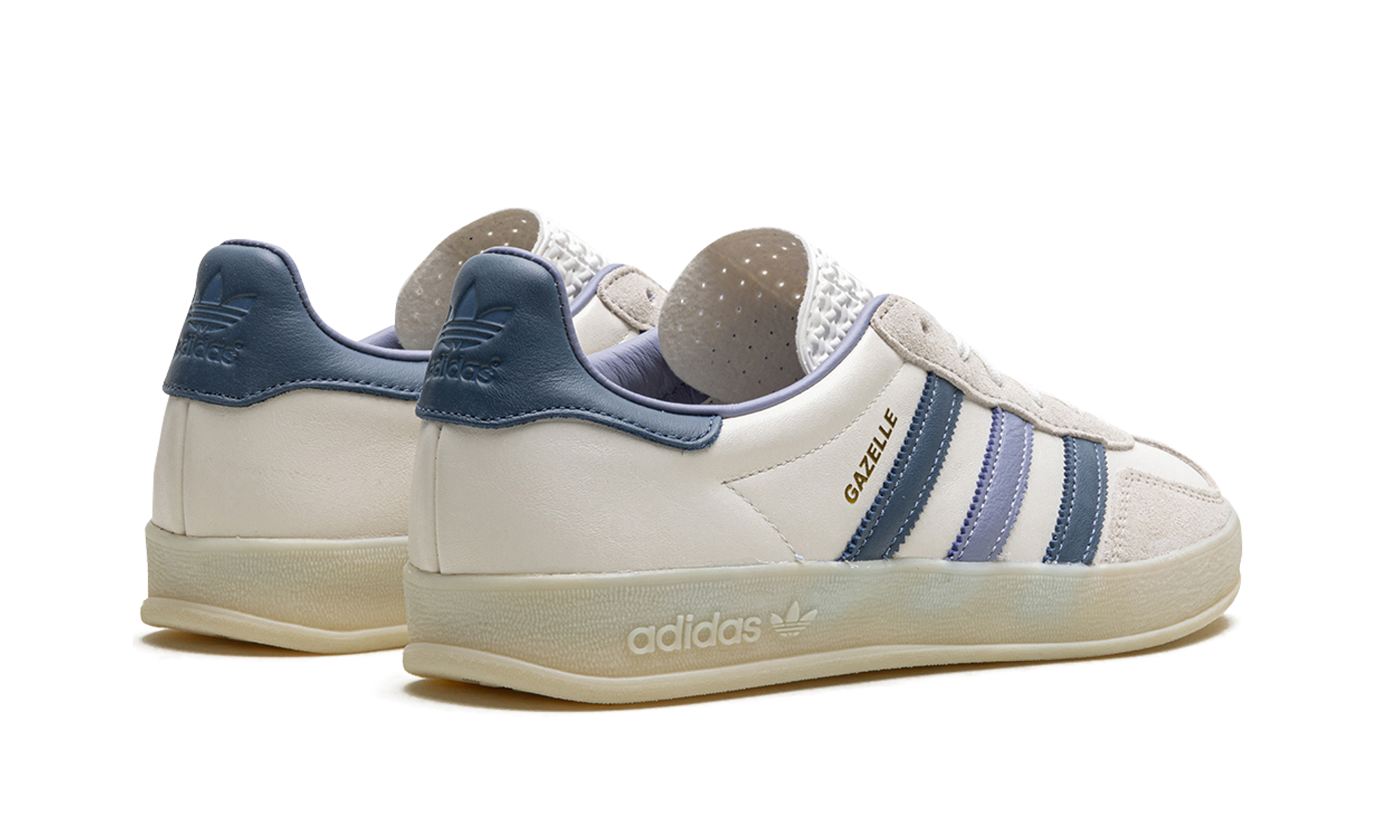 adidas gazelle indoor white preloved ink+IG1643+diagnol right behind view