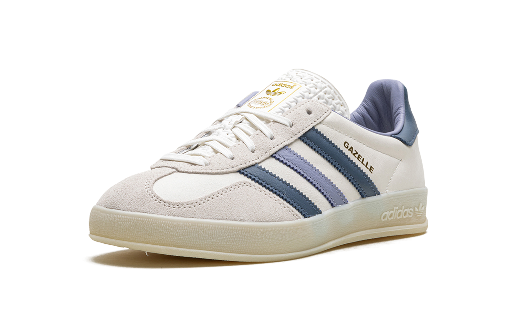 adidas gazelle indoor white preloved ink+IG1643+left diagnol single view