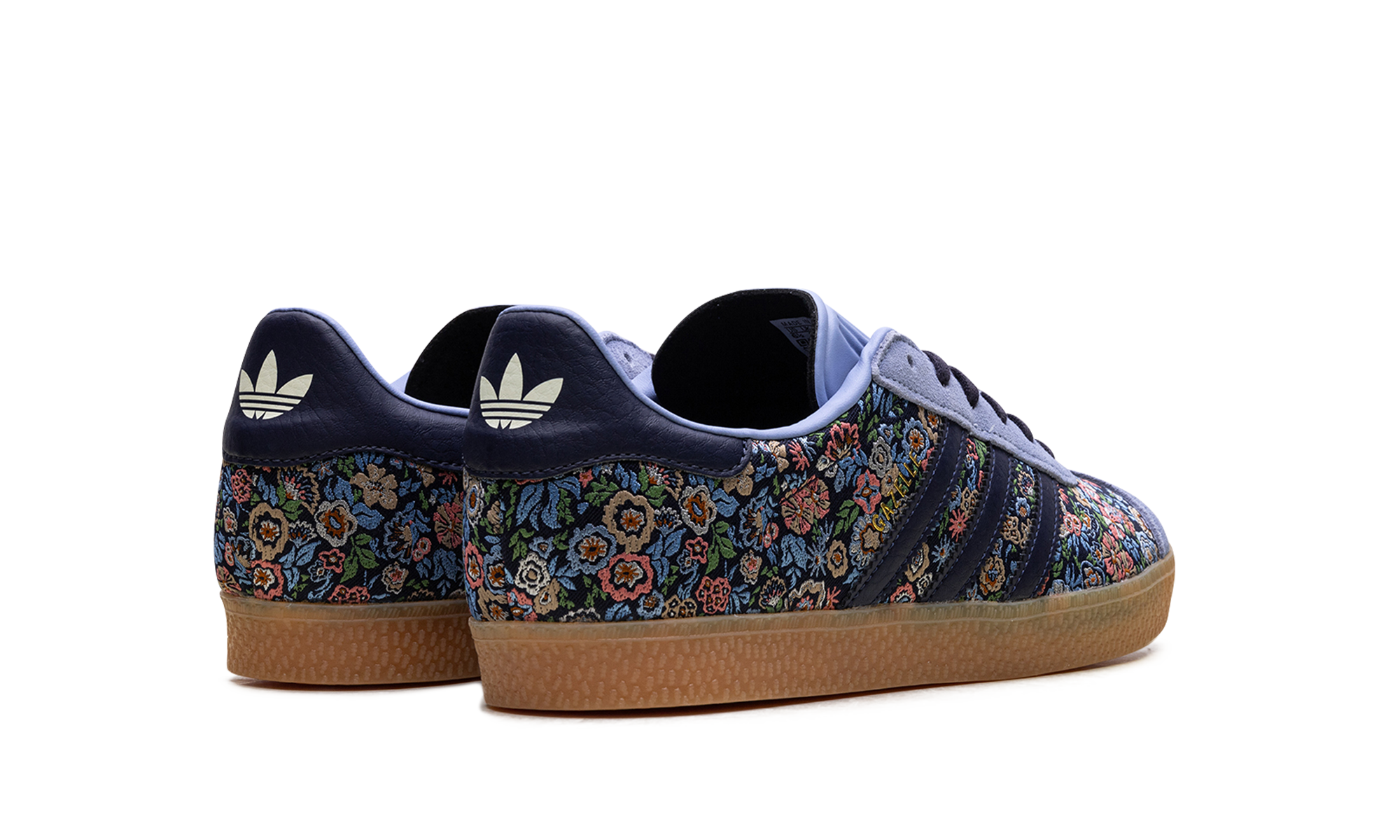 adidas gazelle liberty london floral embroidery gs+JH5207+diagnol right behind view