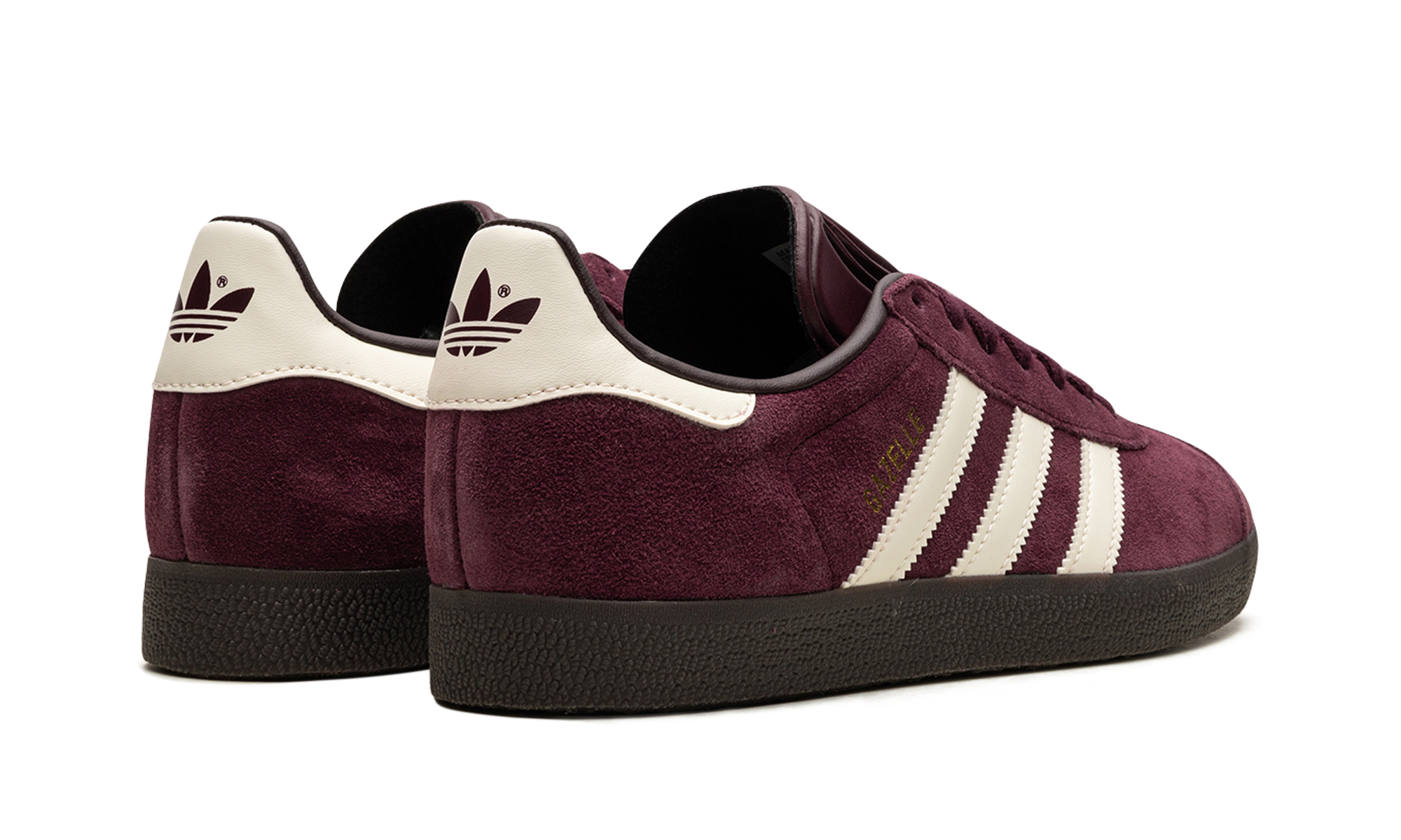 adidas gazelle maroon+IG4990+diagnol right behind view