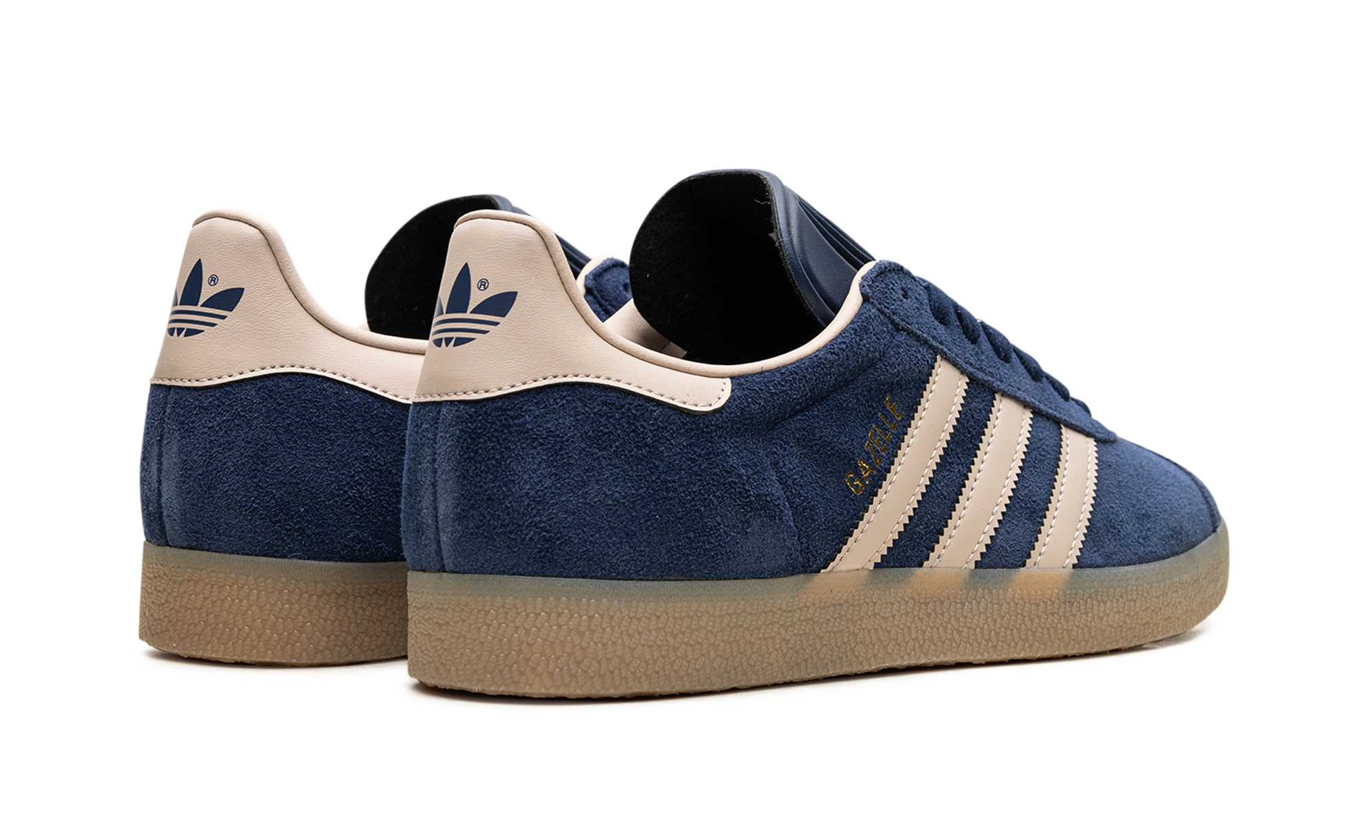 adidas gazelle night indigo wonder taupe+IG6201+diagnol right behind view