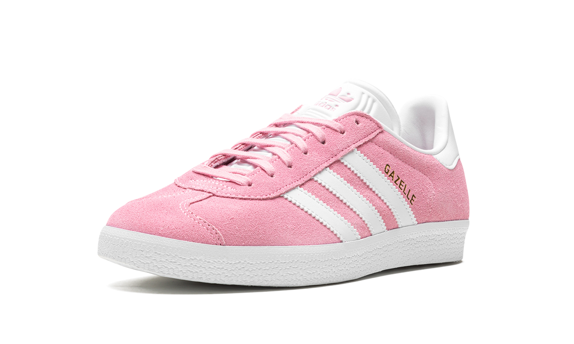 adidas gazelle pink glow cloud white women s+HQ4412+left diagnol single view