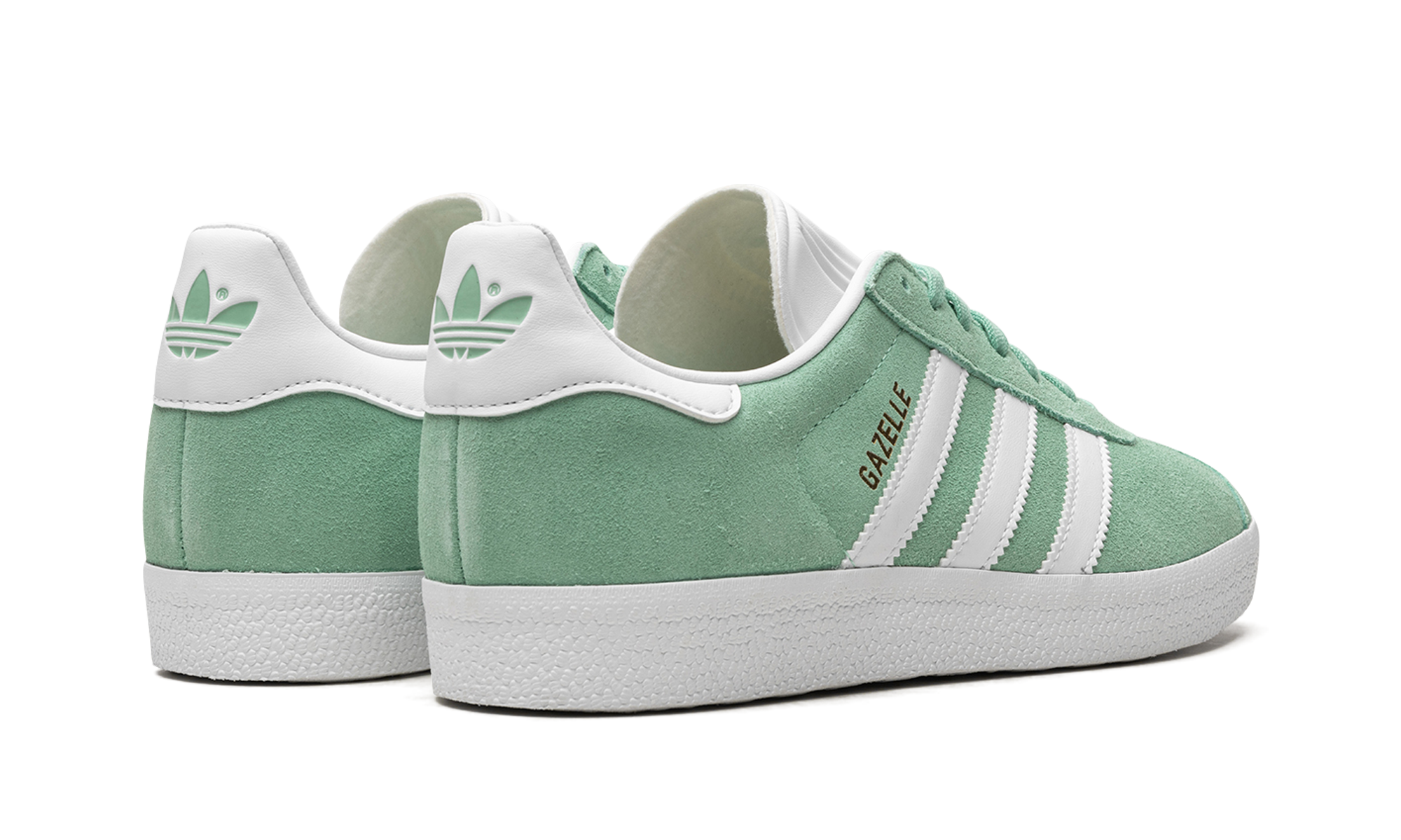 adidas gazelle pulse mint women s+HQ4410+diagnol right behind view