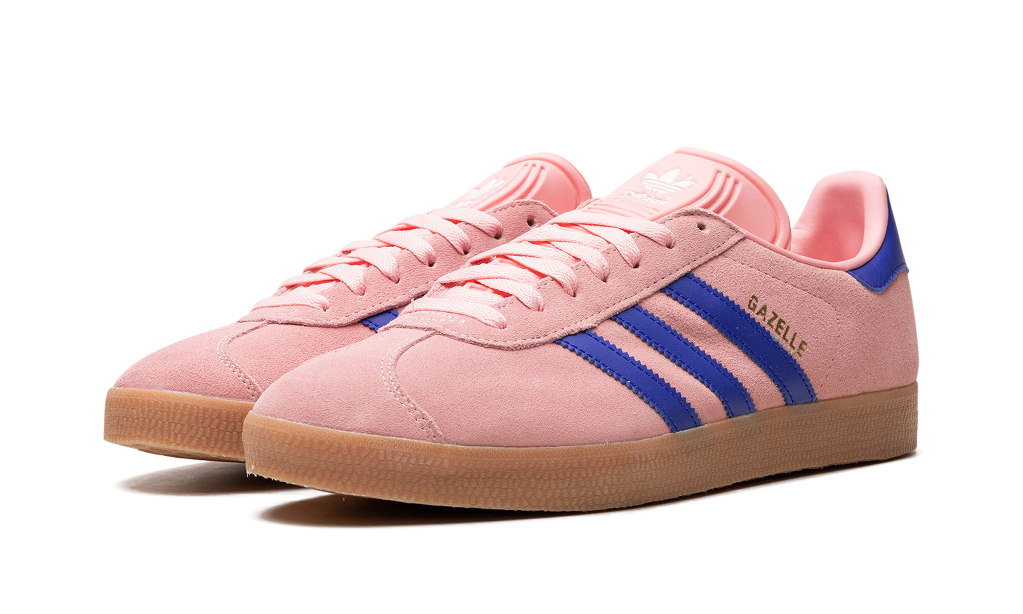 adidas gazelle semi pink spark lucid blue+JI2077+diagnol left view
