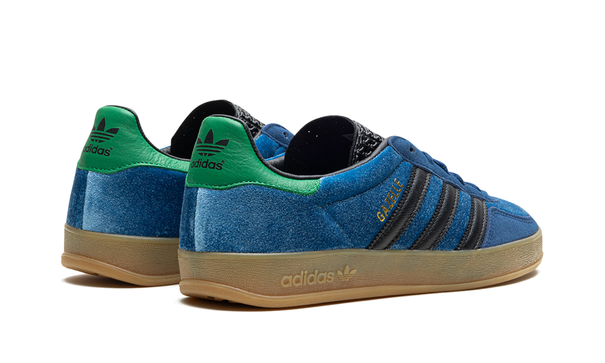 adidas gazelle size exclusive navy blue+IH3309+diagnol right behind view