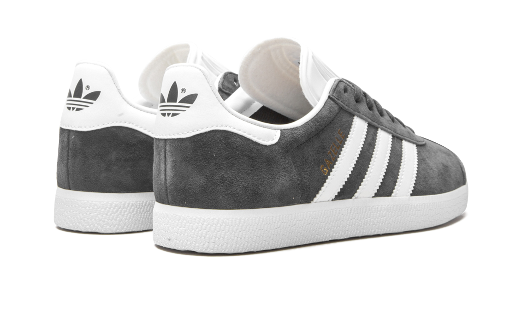 adidas gazelle solid grey+BB5480+diagnol right behind view