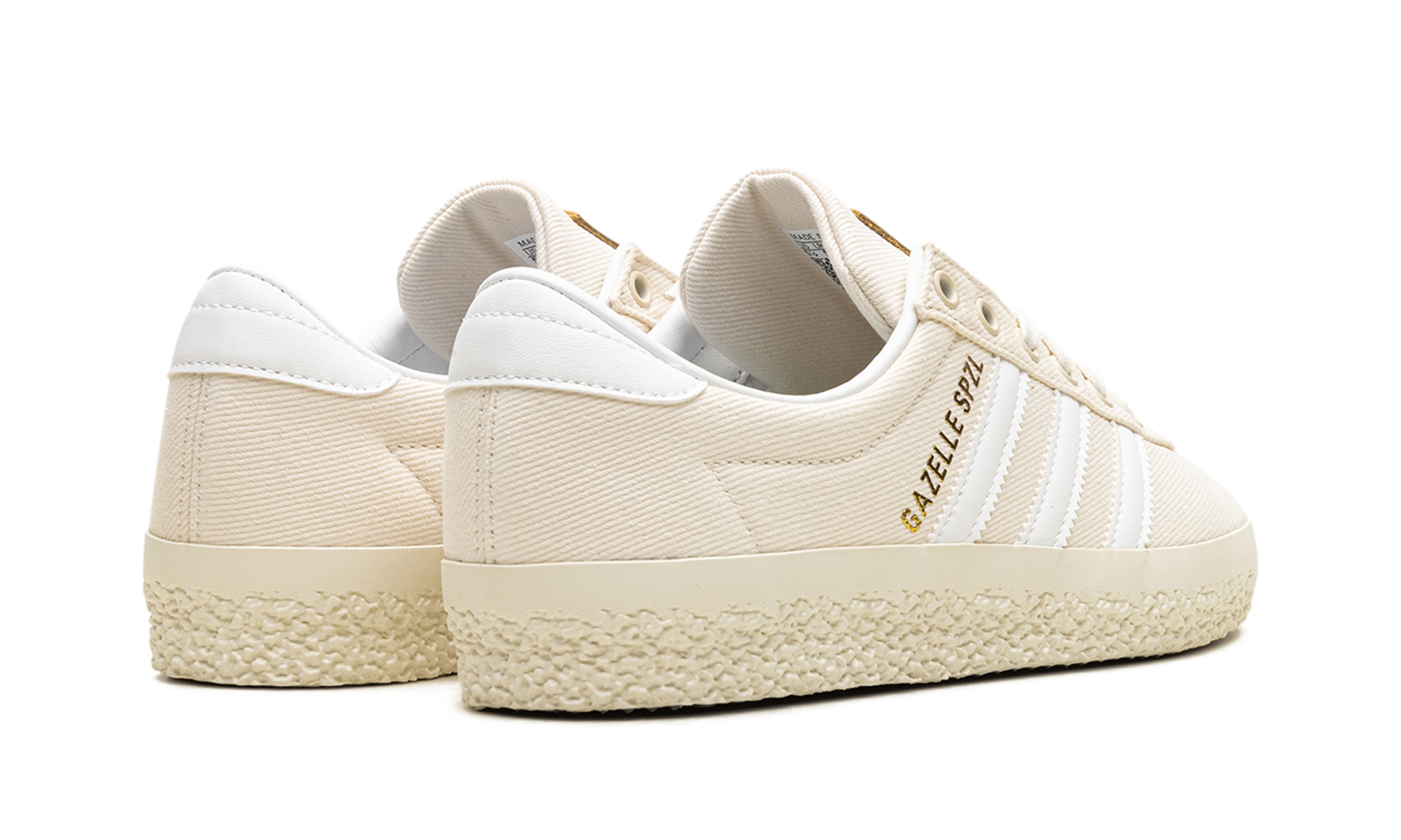 adidas gazelle spzl chalk white+IG8940+diagnol right behind view