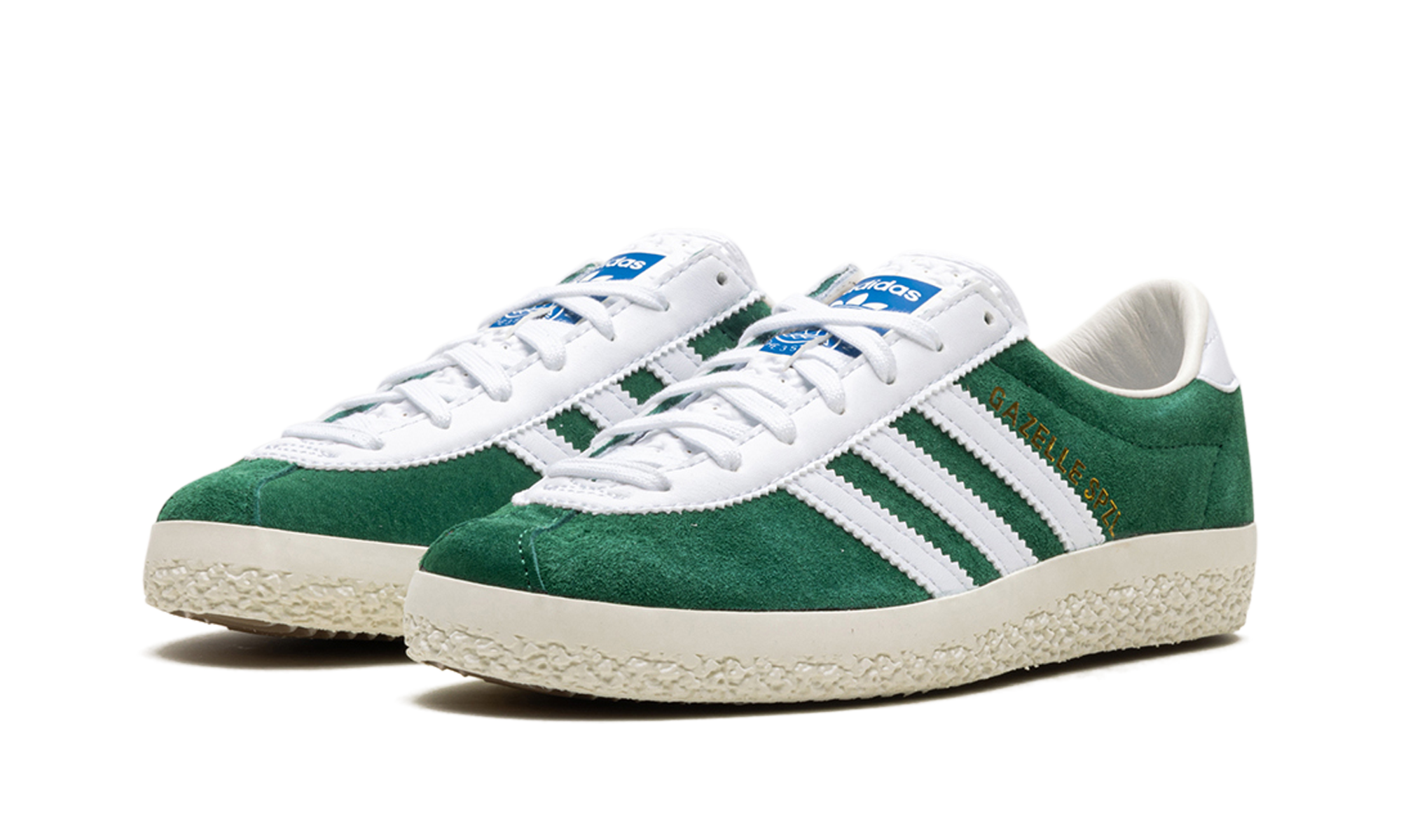 adidas gazelle spzl dark green white+IF5787+diagnol left view