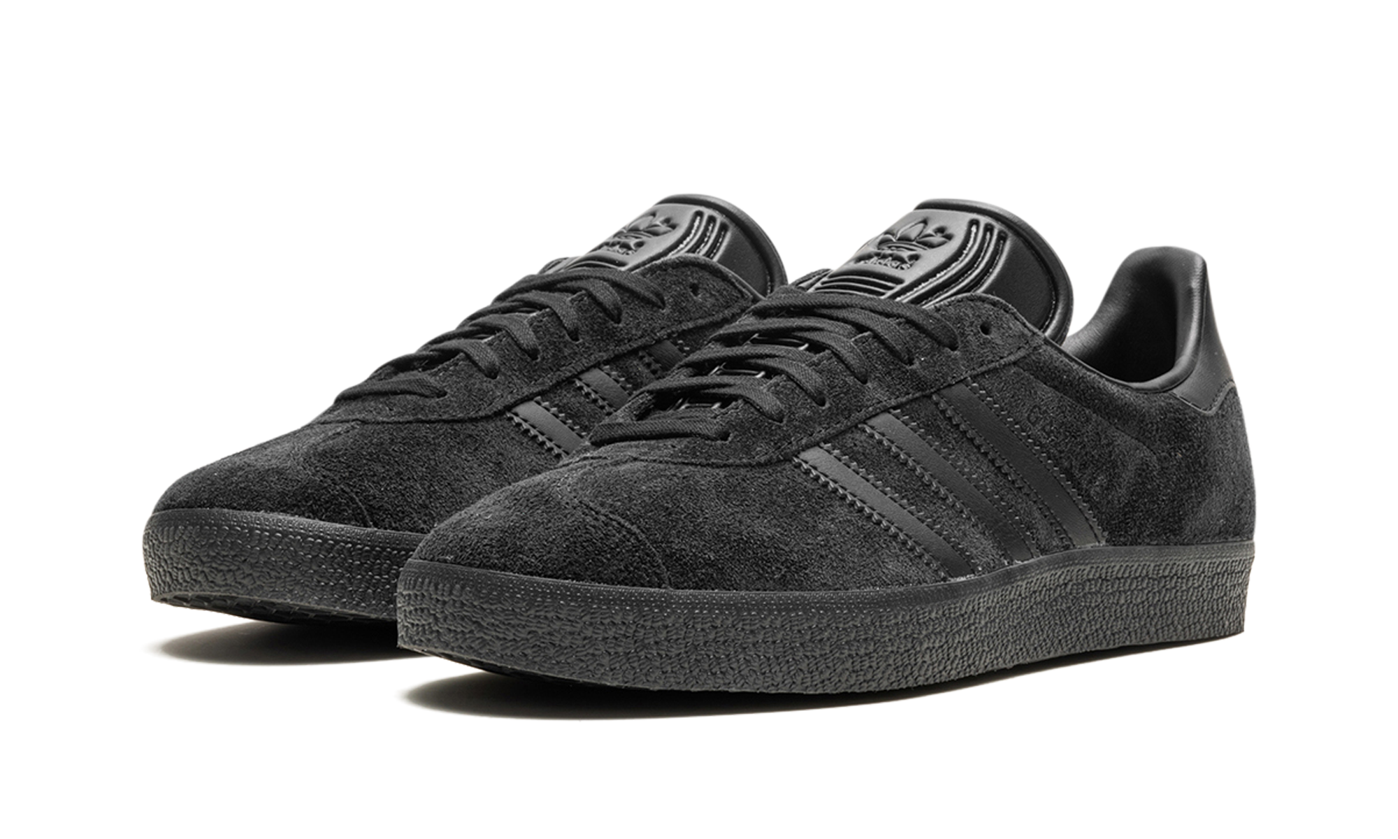 adidas gazelle triple black+CQ2809+diagnol left view