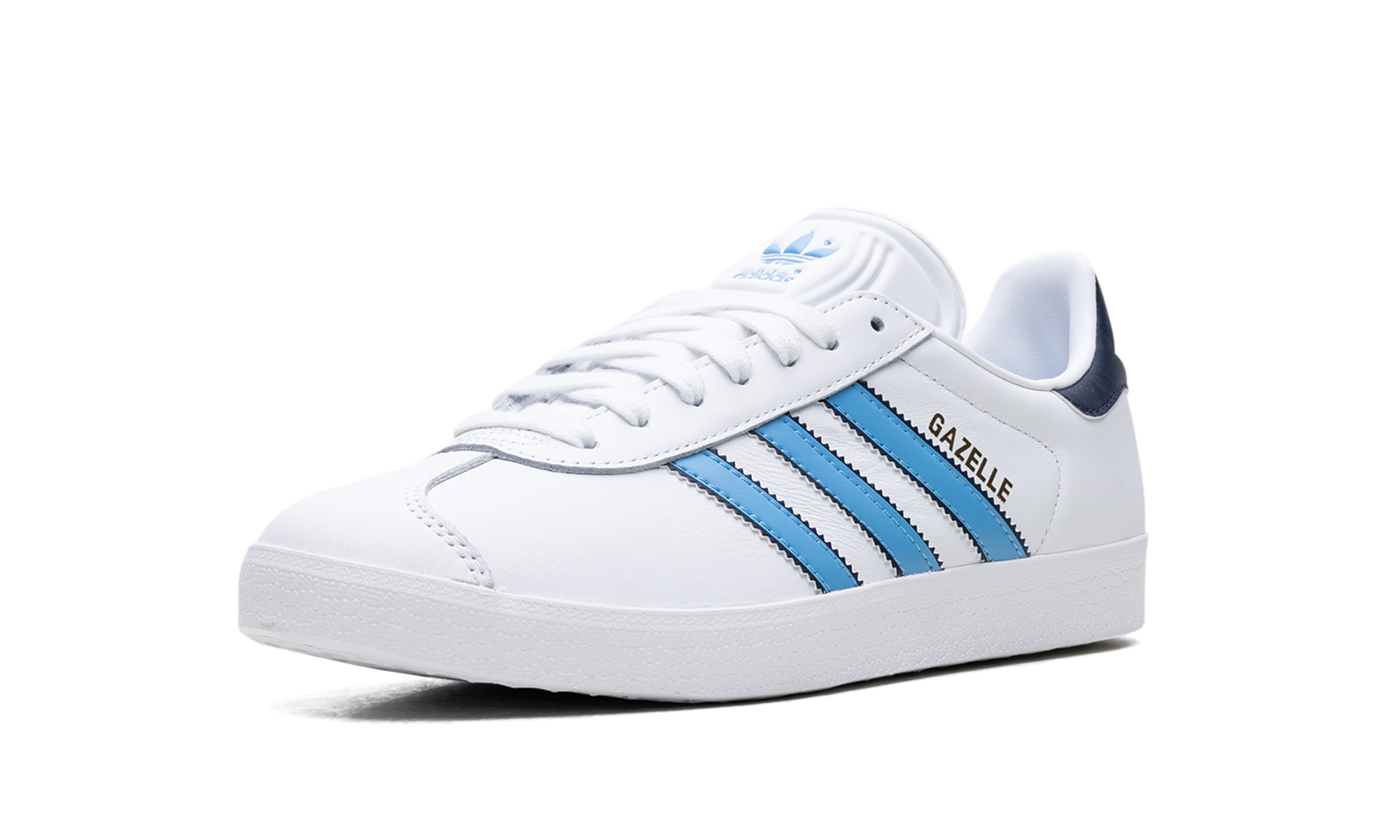 adidas gazelle white semi blue burst+IG6210+left diagnol single view