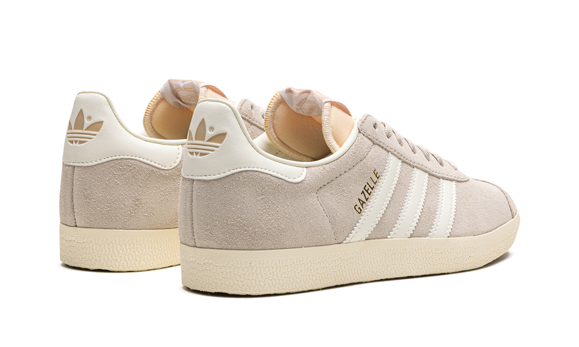 adidas gazelle wonder beige off white+IG5796+diagnol right behind view