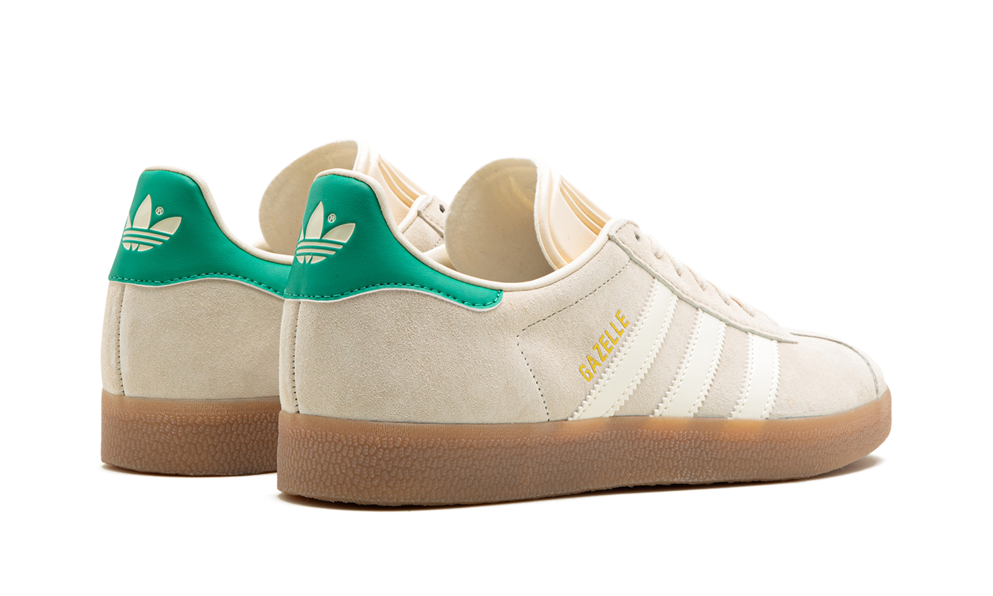 adidas gazelle wonder white green gum women s+IF3235+diagnol right behind view