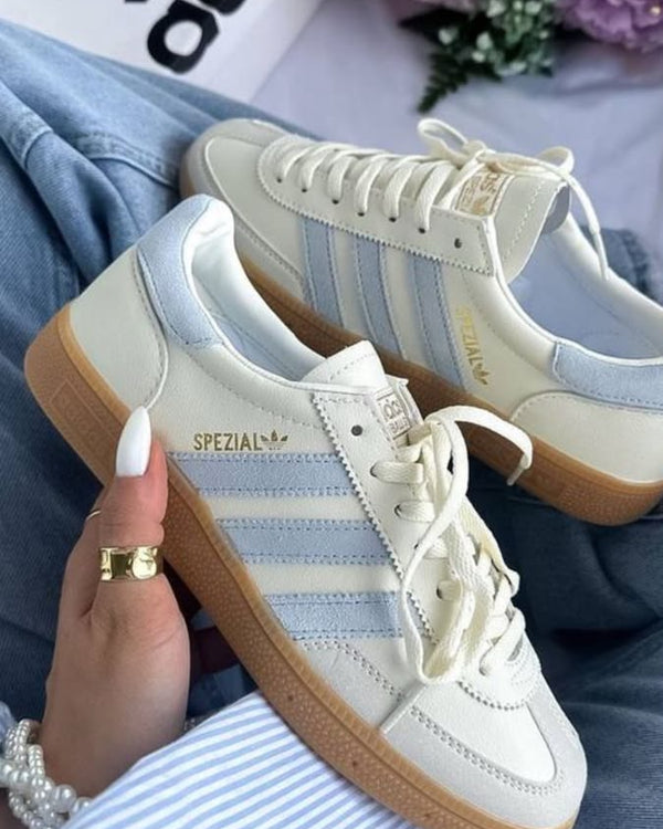 adidas Handball Spezial Alumina Clear Sky (Women's), Lifestyle View 4, SKU JS0241