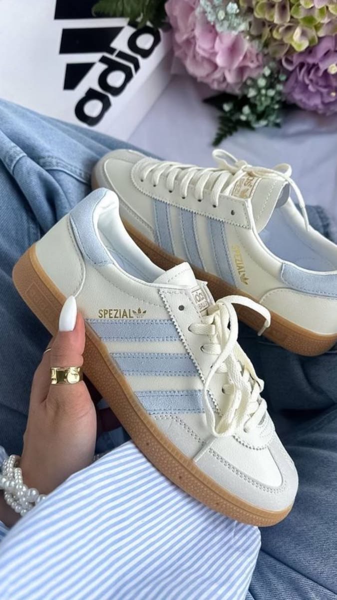 adidas Handball Spezial Alumina Clear Sky (Women's), Lifestyle View 4, SKU JS0241