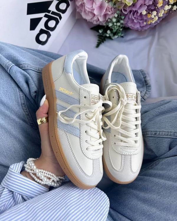 adidas Handball Spezial Alumina Clear Sky (Women's), Lifestyle View 5, SKU JS0241