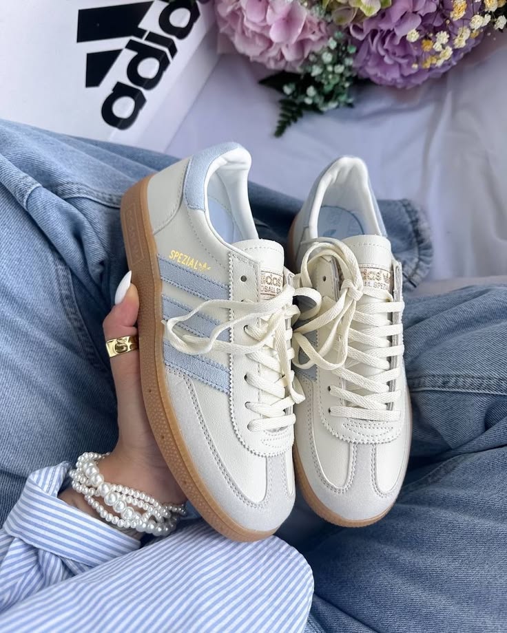 adidas Handball Spezial Alumina Clear Sky (Women's), Lifestyle View 5, SKU JS0241