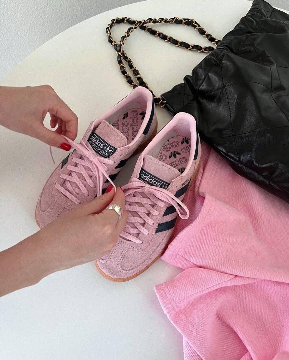 adidas Handball Spezial Clear Pink Arctic Night (Women's), Lifestyle View 4, SKU IF6561