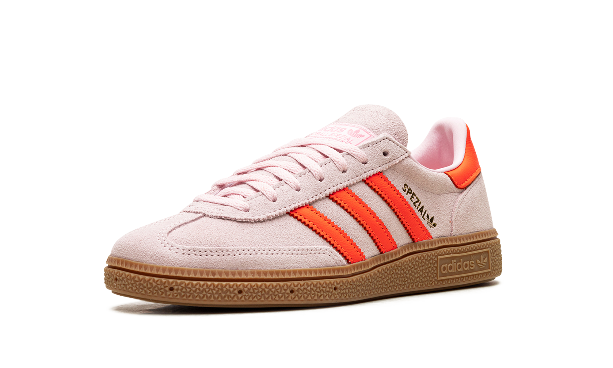 adidas handball spezial clear pink solar orange women s+JS0250+left diagnol single view