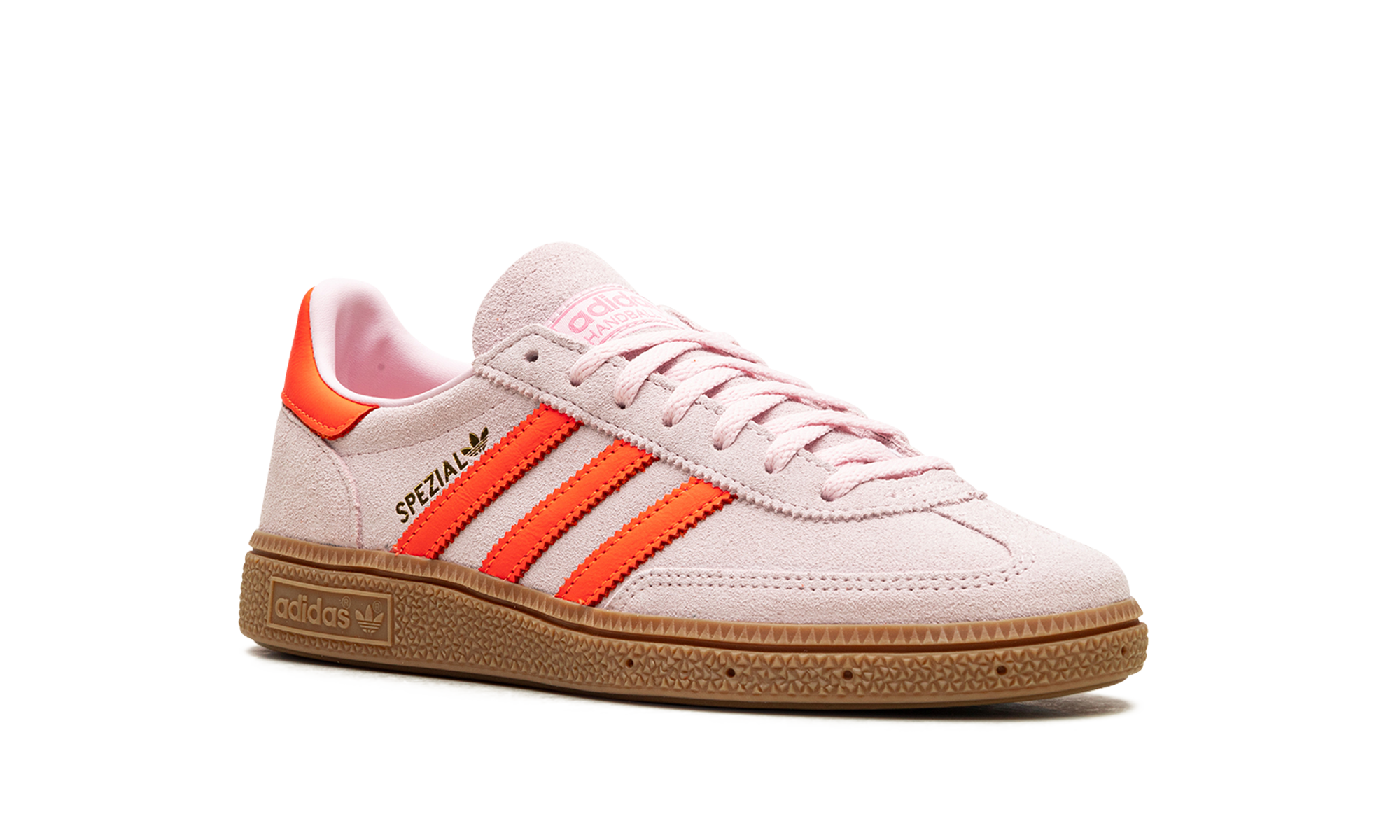 adidas handball spezial clear pink solar orange women s+JS0250+diagnol right view