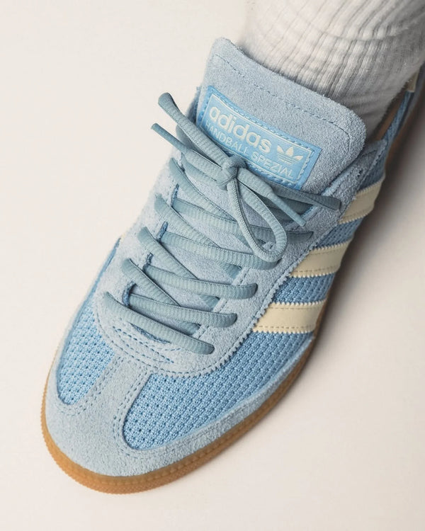 adidas Handball Spezial Clear Sky White Warm Sandstone, Lifestyle View 1, SKU JS3866