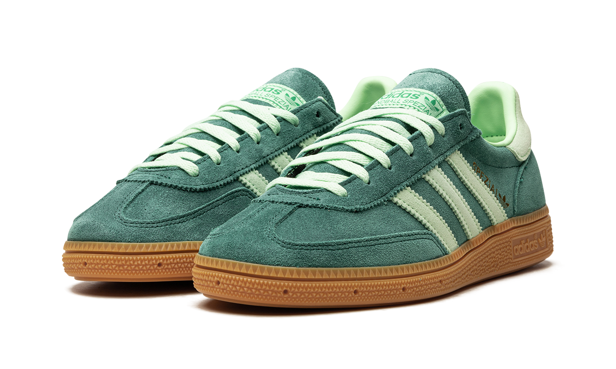 adidas handball spezial collegiate green semi green spark women s+IE5896+diagnol left view