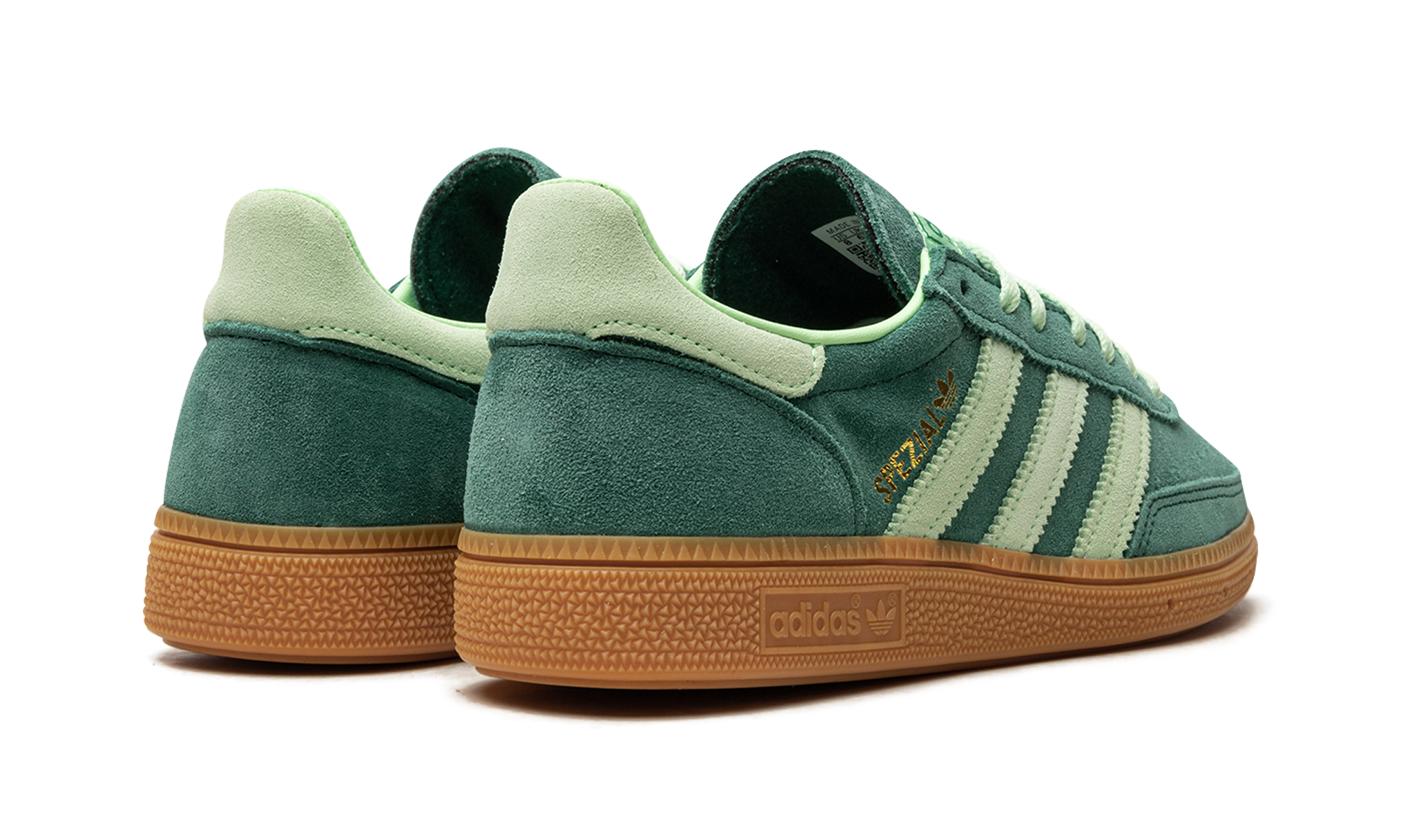 adidas handball spezial collegiate green semi green spark women s+IE5896+diagnol right behind view
