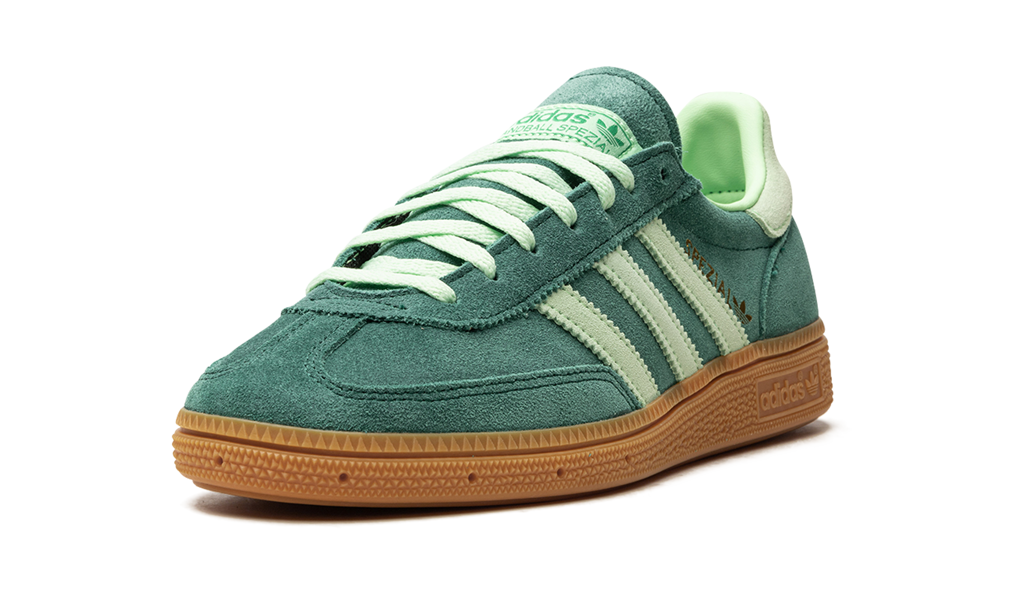 adidas handball spezial collegiate green semi green spark women s+IE5896+left diagnol single view