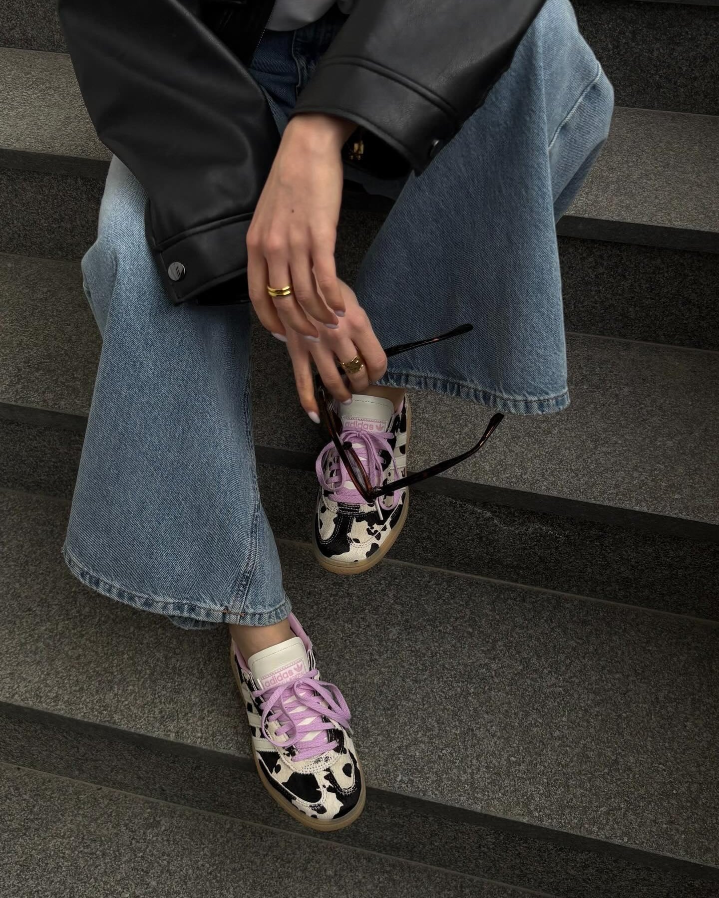 adidas Handball Spezial Cow Print Bliss Lilac, Lifestyle View 1, SKU KJ0090