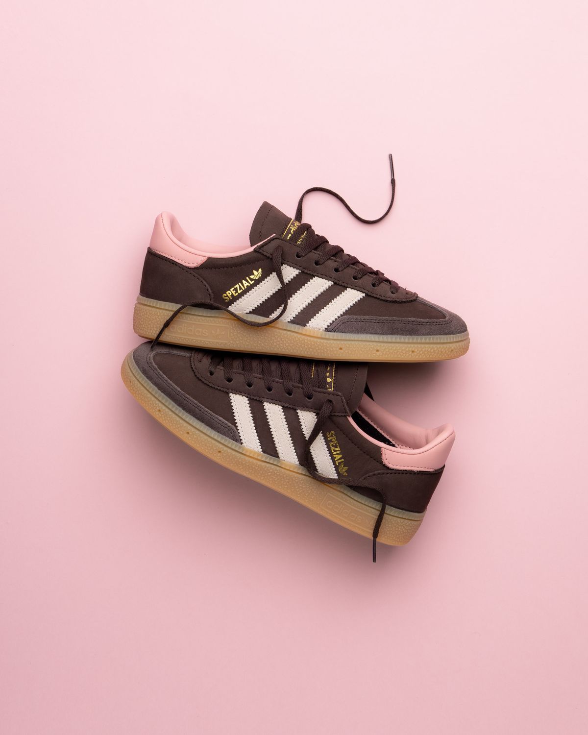 adidas Handball Spezial Dark Brown Wonder Mauve (Women's), Lifestyle View 2, SKU JR0852