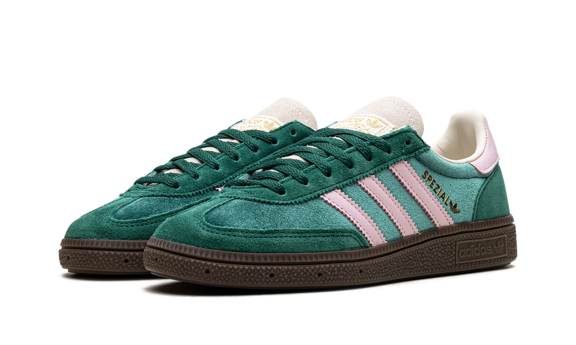 adidas handball spezial green pink velvet women s+JI2648+diagnol left view