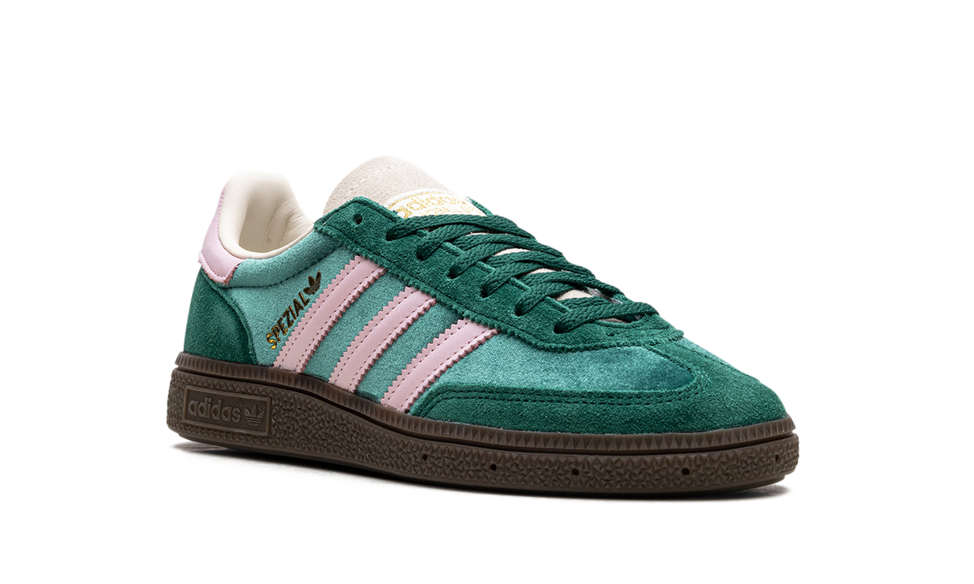 adidas handball spezial green pink velvet women s+JI2648+diagnol right view