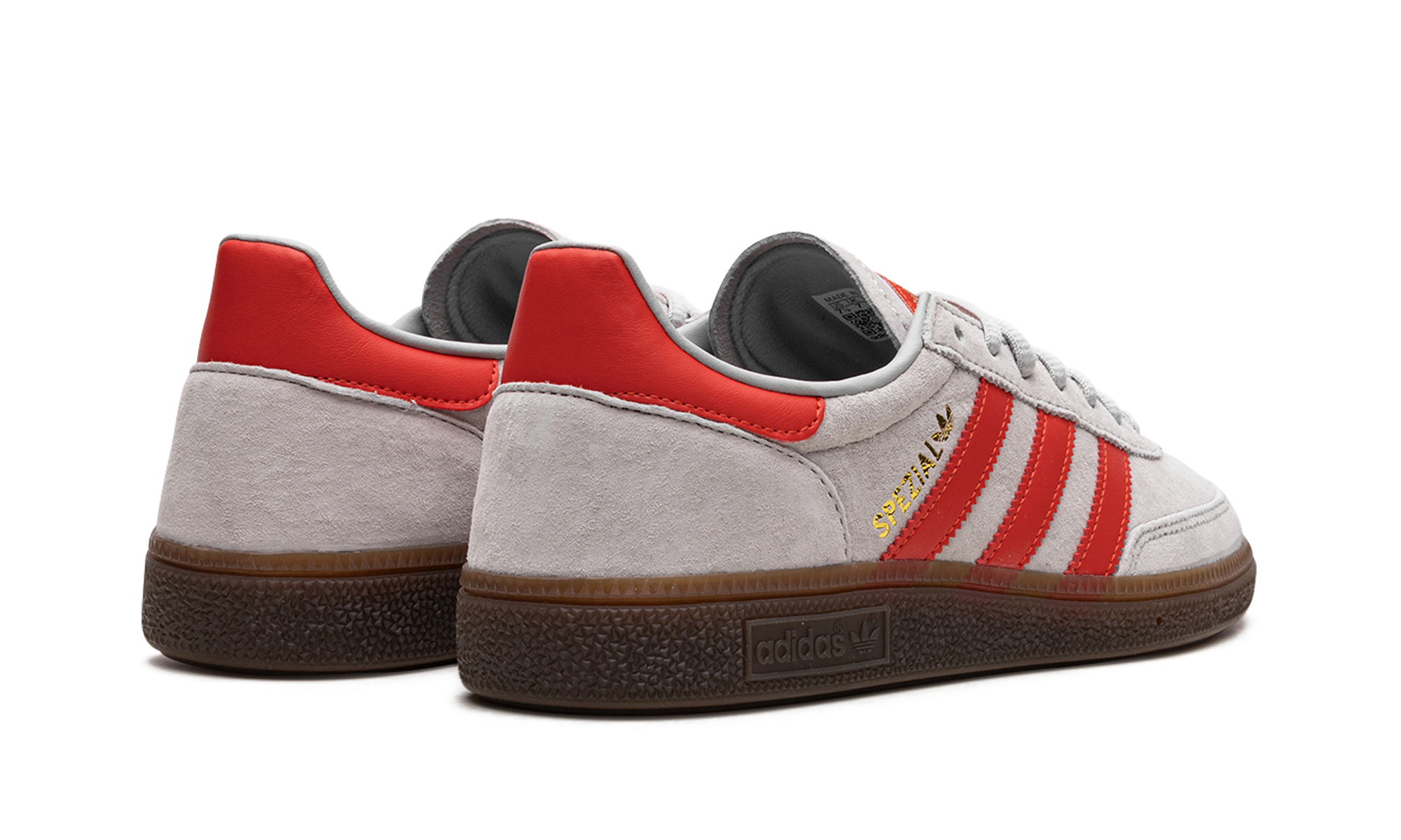 adidas handball spezial grey hi res red+EF5747+diagnol right behind view