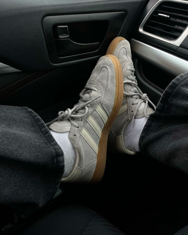 adidas Handball Spezial Grey Two White Gum (GS), Lifestyle View 1, SKU JP9561