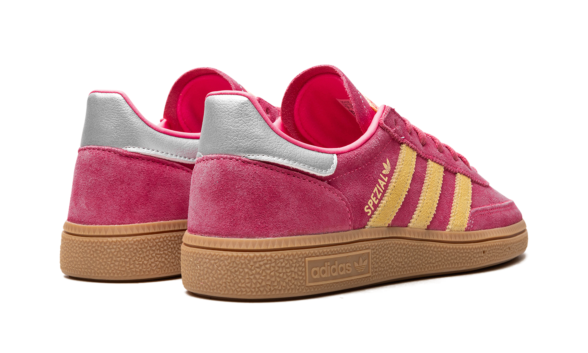 adidas handball spezial lucid pink almost yellow women s+JI1407+diagnol right behind view