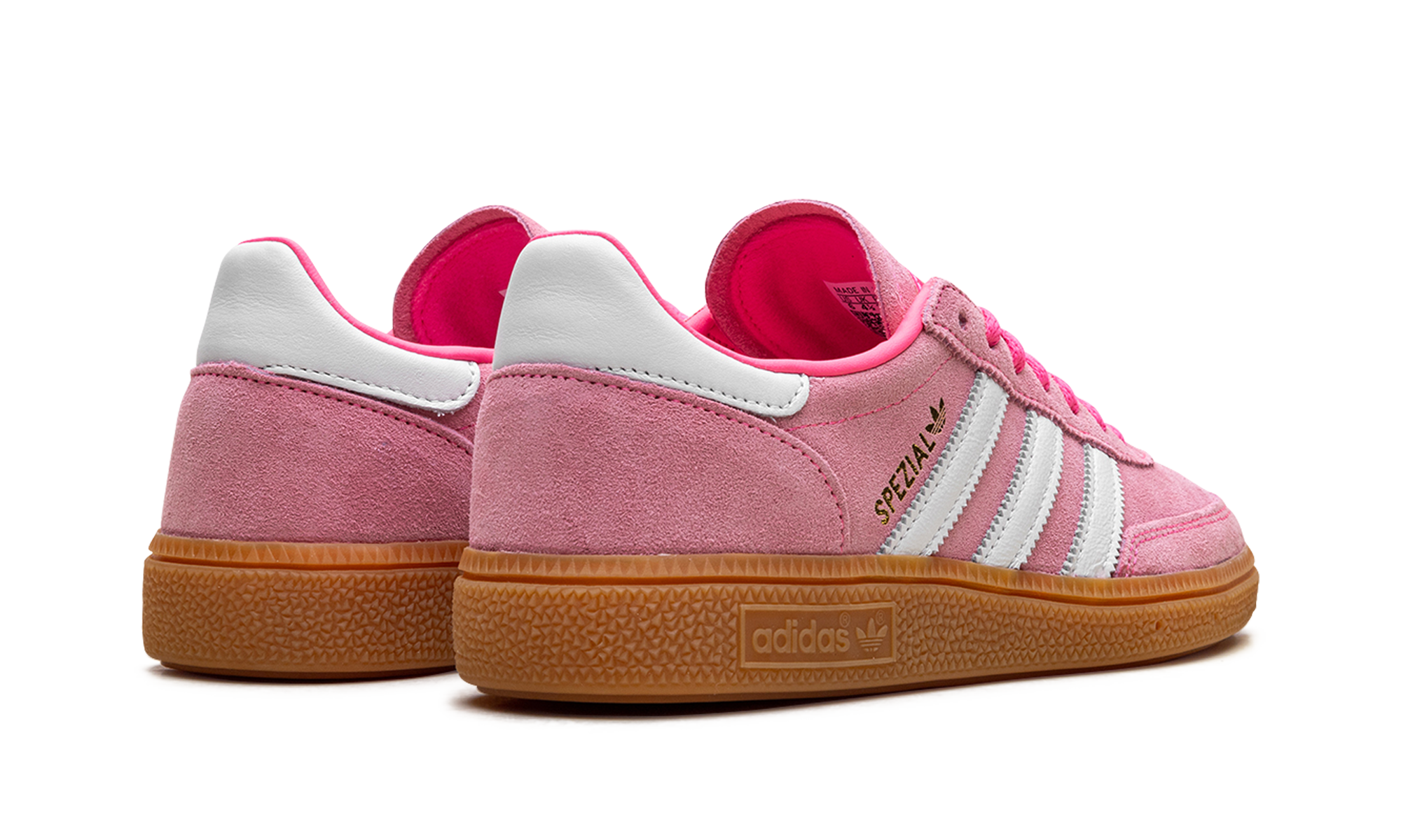 adidas handball spezial lucid pink white women s+JI2654+diagnol right behind view