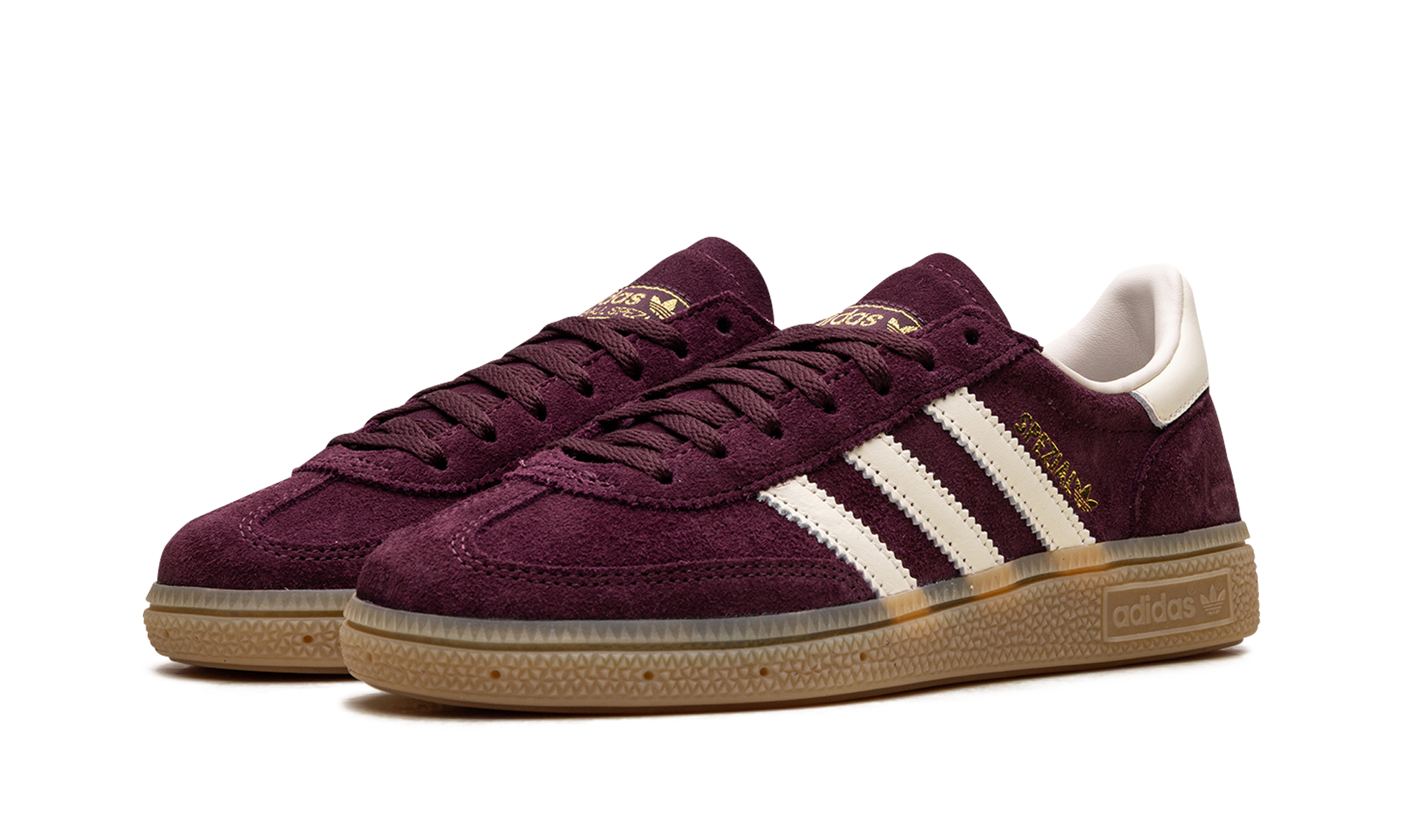 adidas handball spezial maroon cream white women s+JP8726+diagnol left view