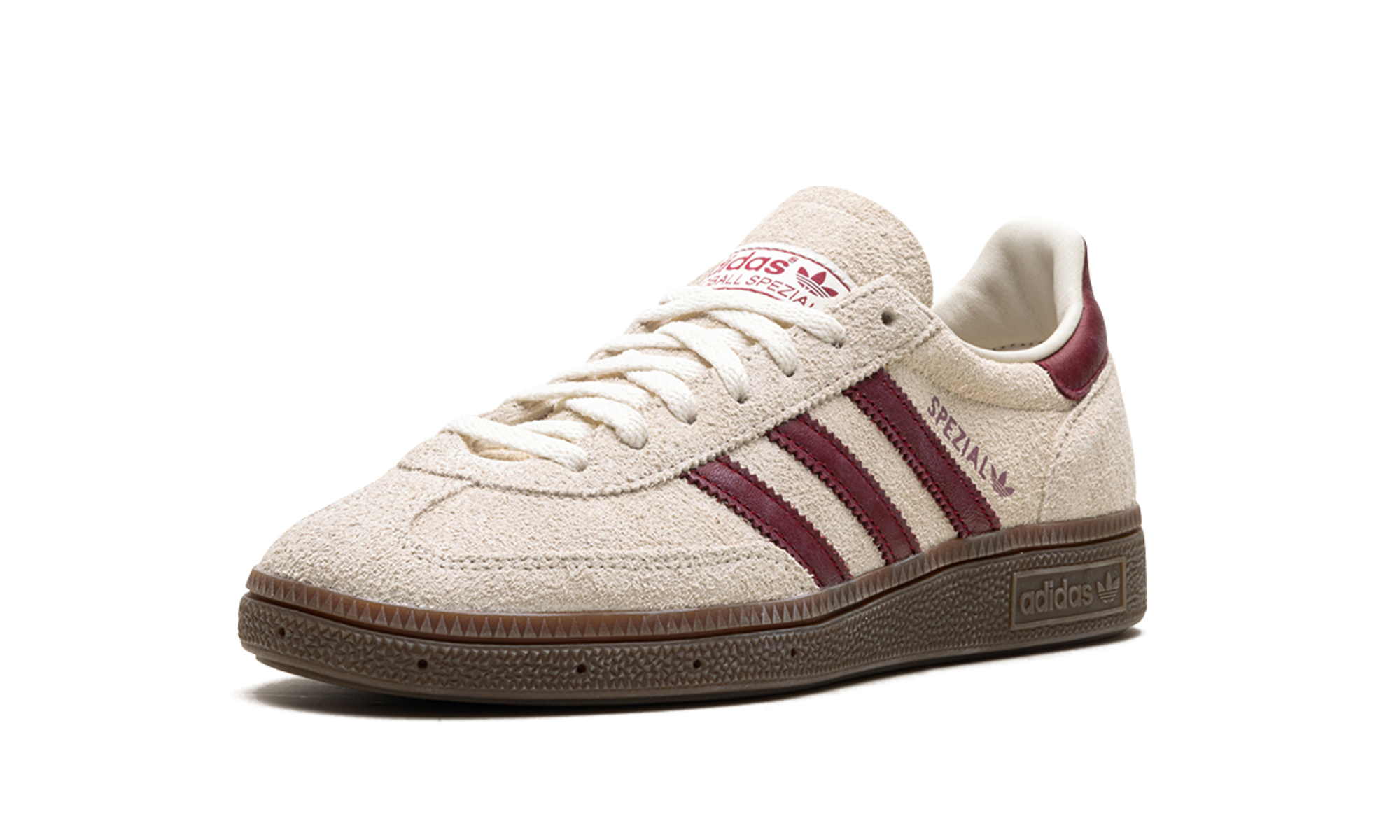 adidas handball spezial off white collegiate burgundy women s+JH8699+left diagnol single view