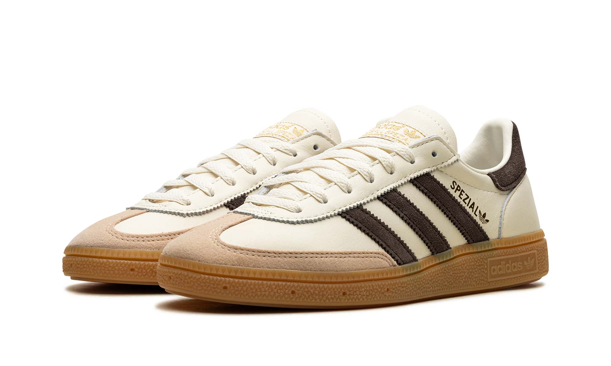 adidas handball spezial off white dark brown+IE3709+diagnol left view
