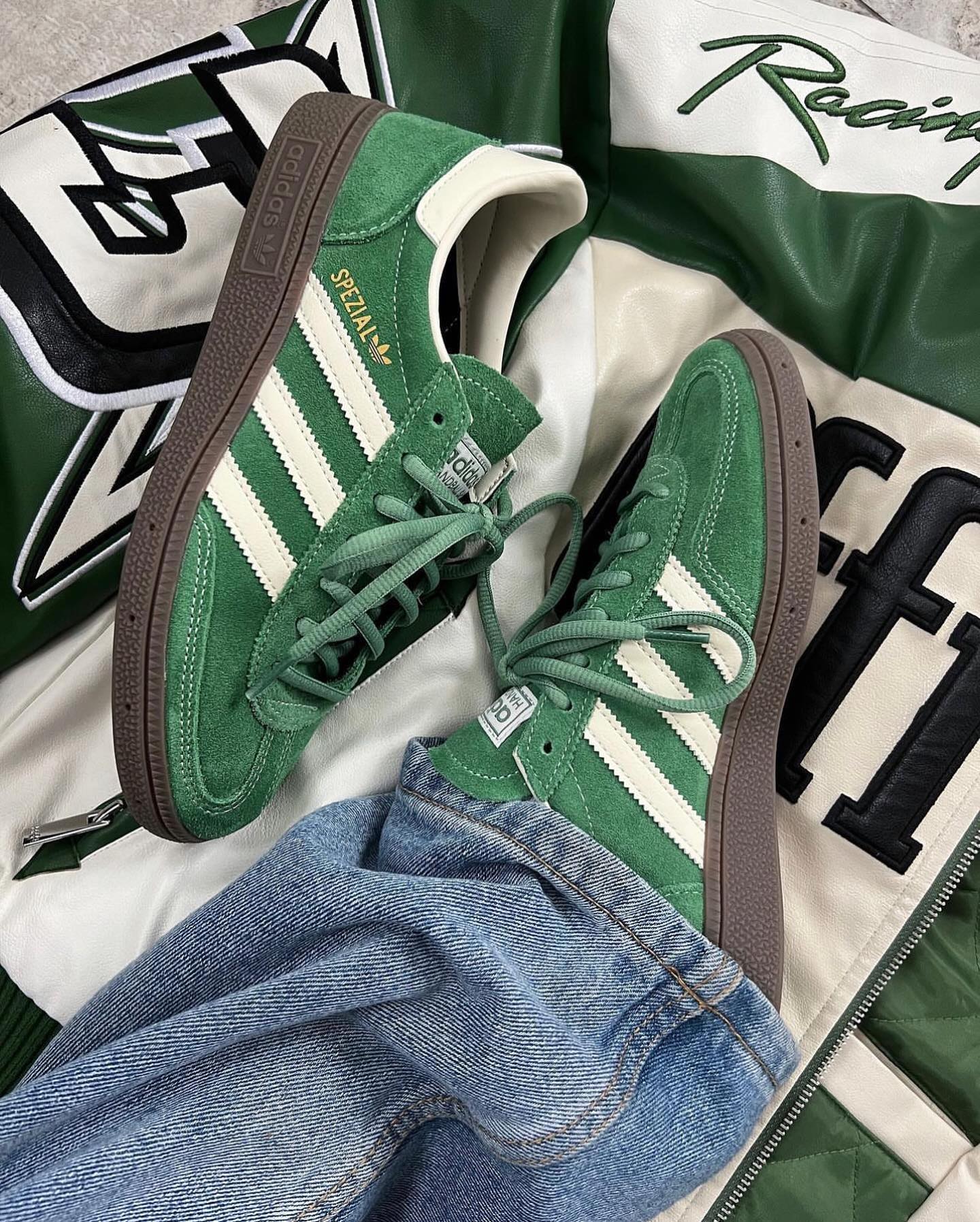 adidas Handball Spezial Preloved Green, Lifestyle View 2, SKU IG6192