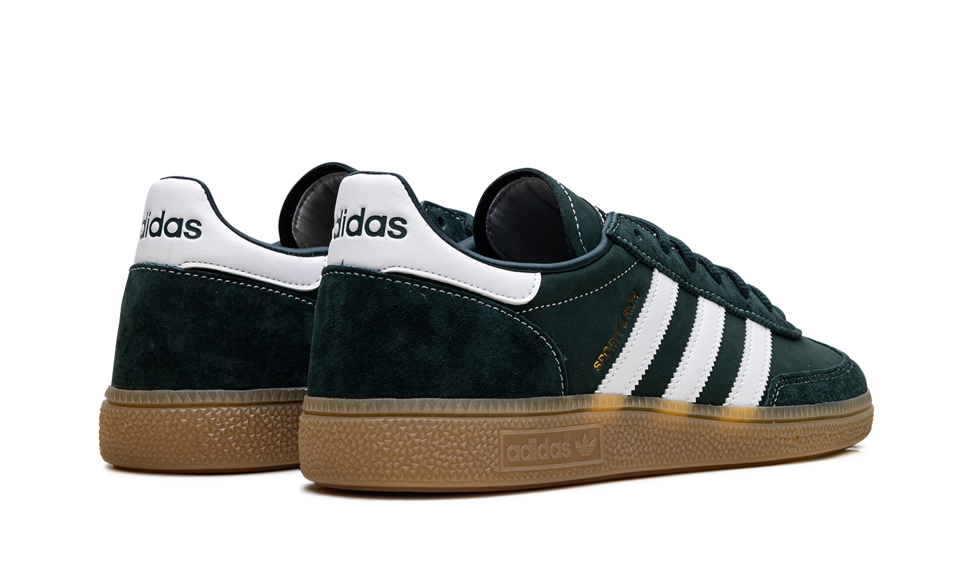 adidas handball spezial sporty rich dark green+JP7067+diagnol right behind view