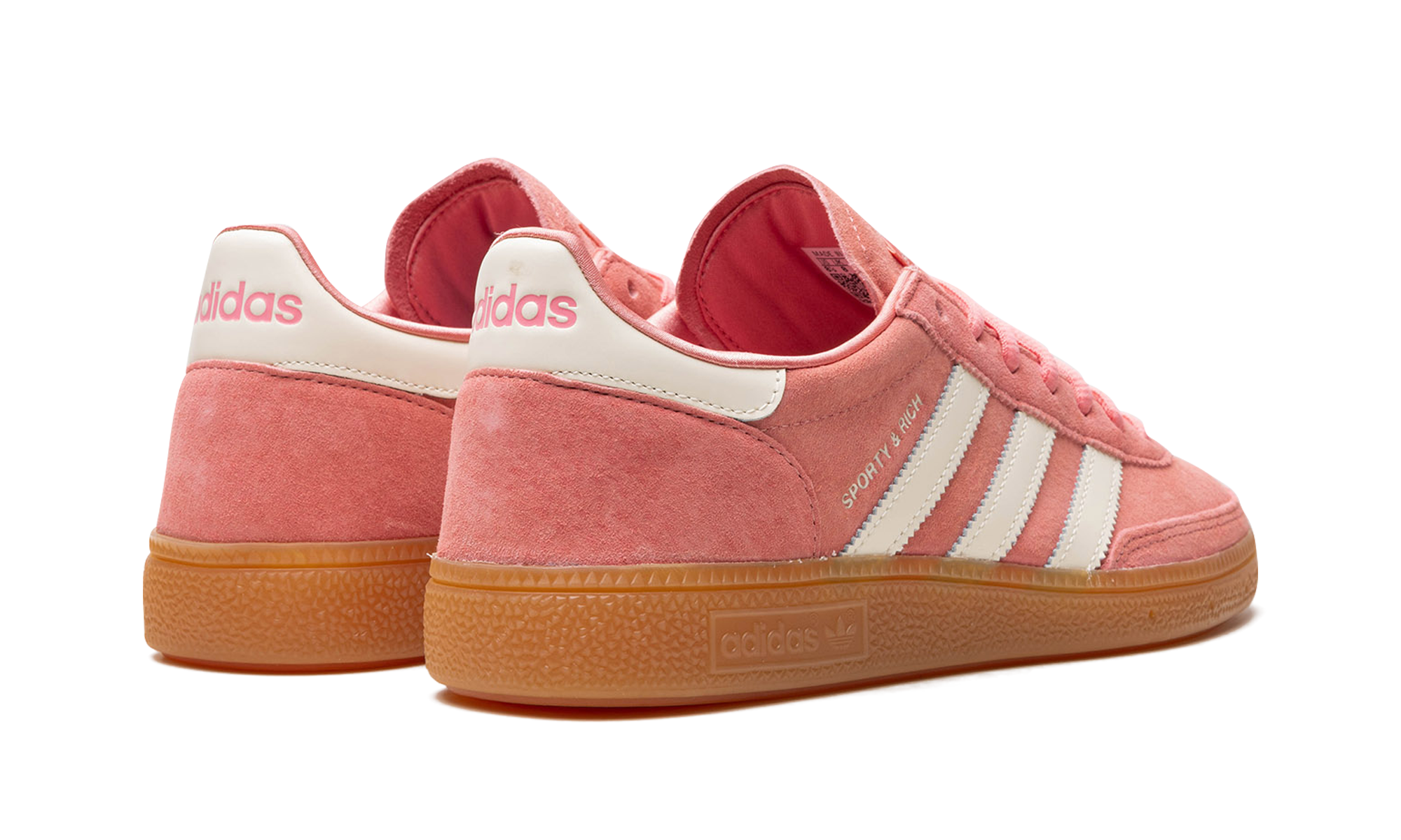 adidas handball spezial sporty rich pink+IH2610+diagnol right behind view