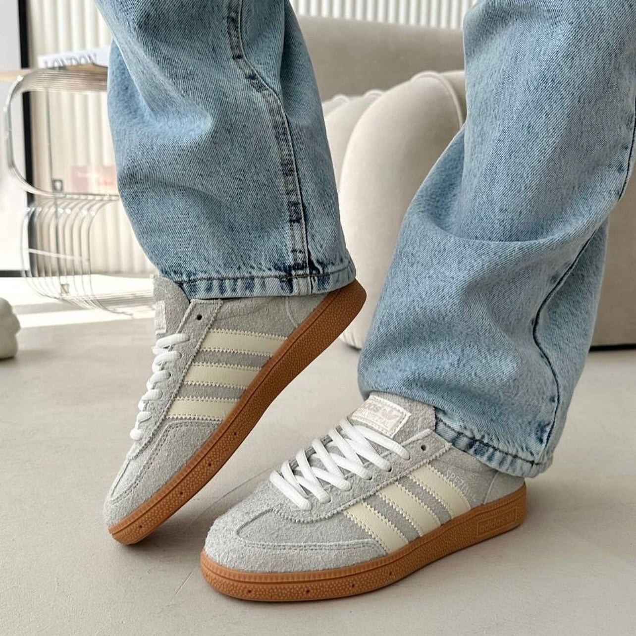 adidas Handball Spezial Wonder Silver Gum (Women's), Lifestyle View 4, SKU IF6491