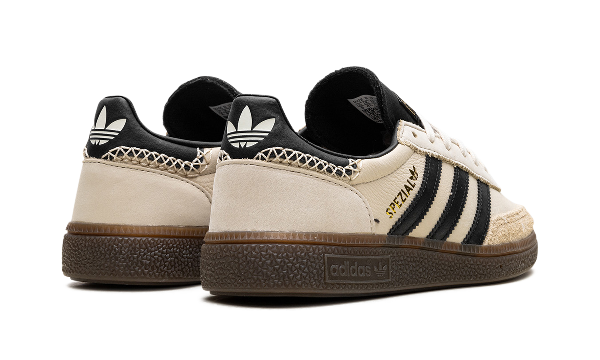 adidas handball spezial wonder white black women s+IE3698+diagnol right behind view