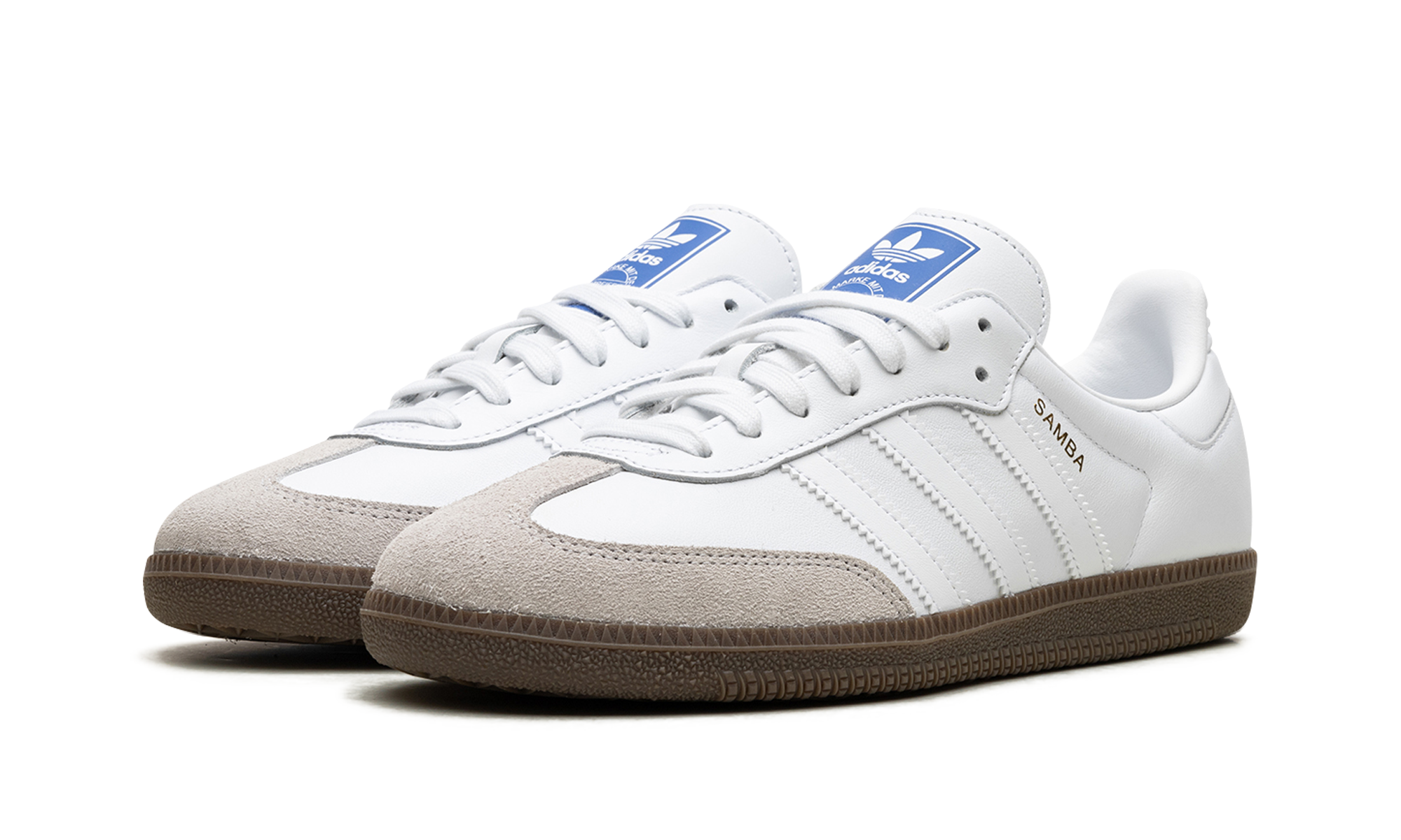 adidas samba cloud white blue gum+IE3439+diagnol left view