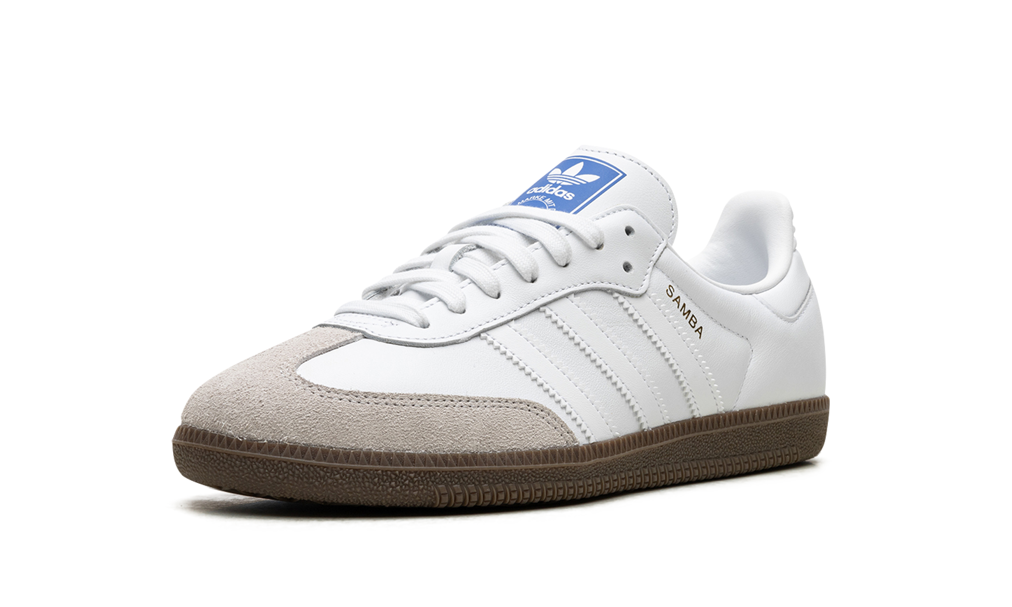 adidas samba cloud white blue gum+IE3439+left diagnol single view
