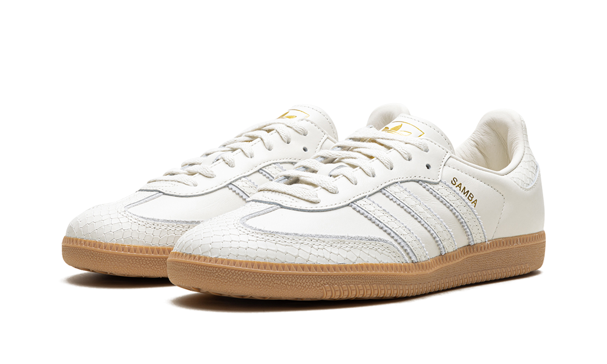 adidas samba core white snakeskin+IF1985+diagnol left view