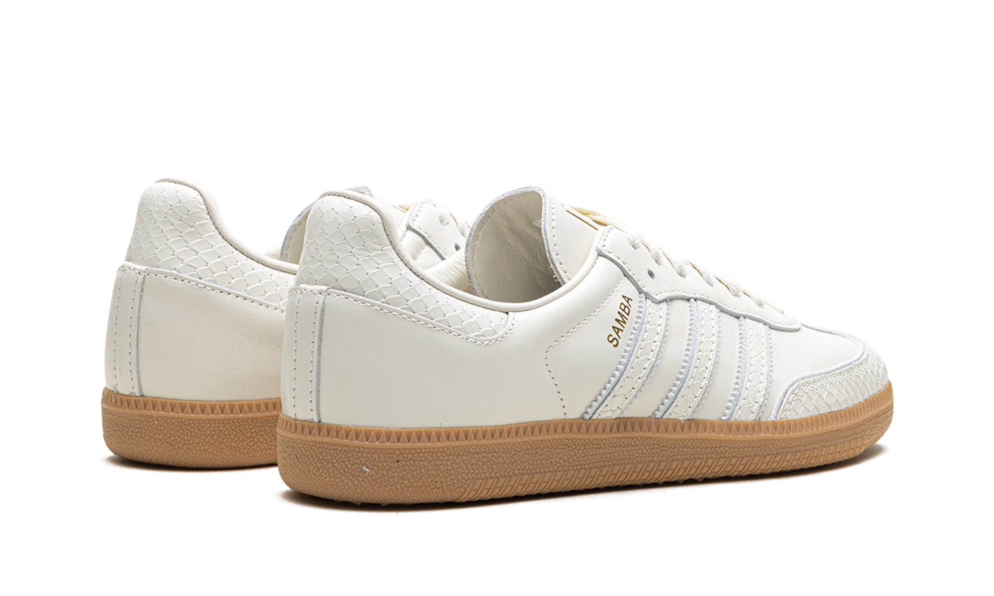 adidas samba core white snakeskin+IF1985+diagnol right behind view