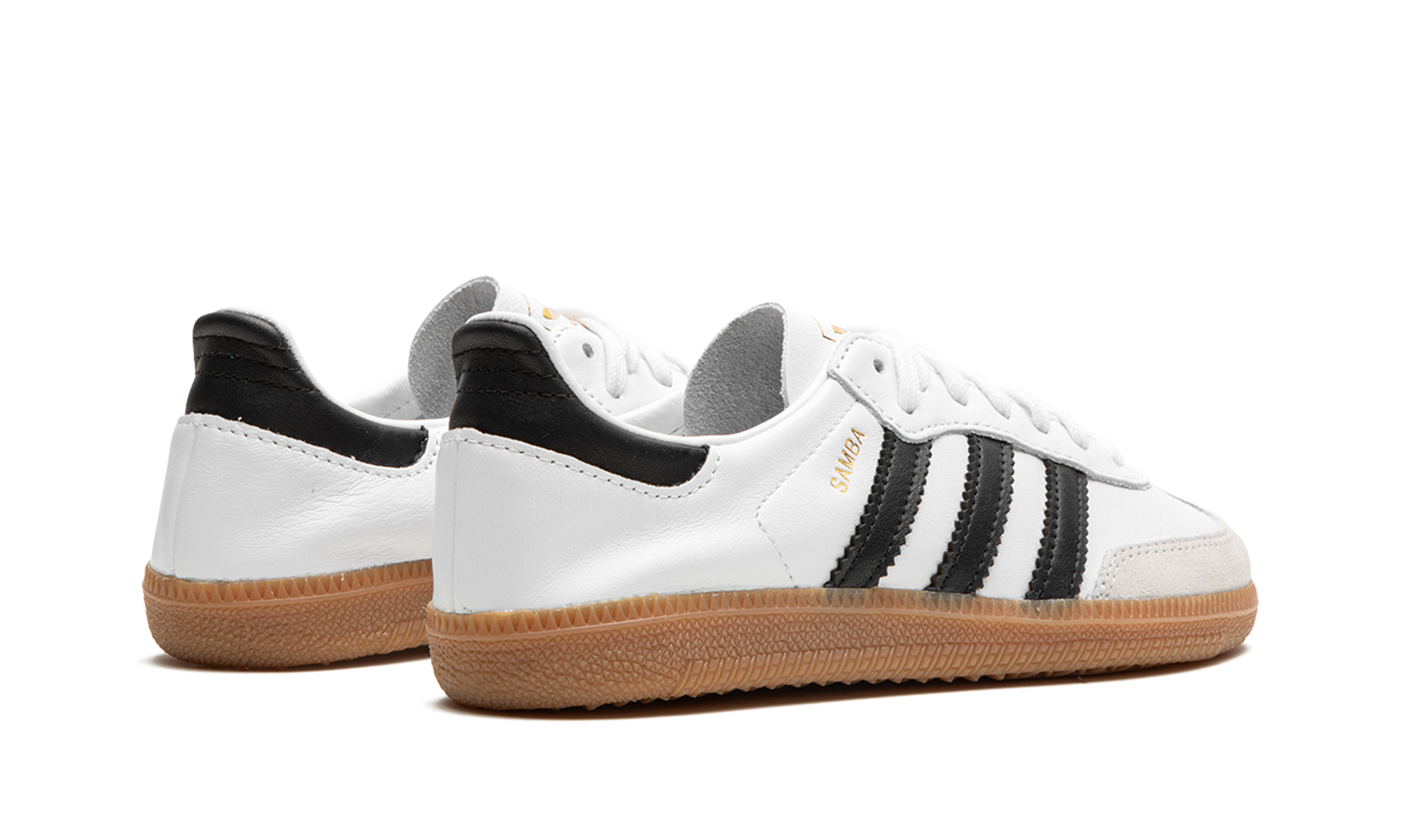 adidas samba decon white black gum+IF0642+diagnol right behind view