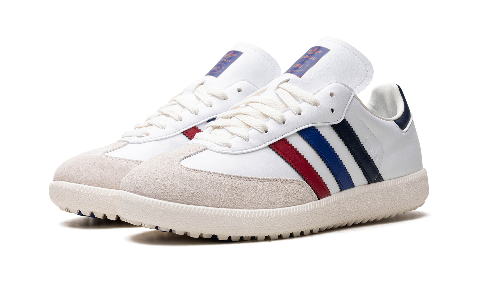 adidas samba golf kith red blue navy+JH8176+diagnol left view