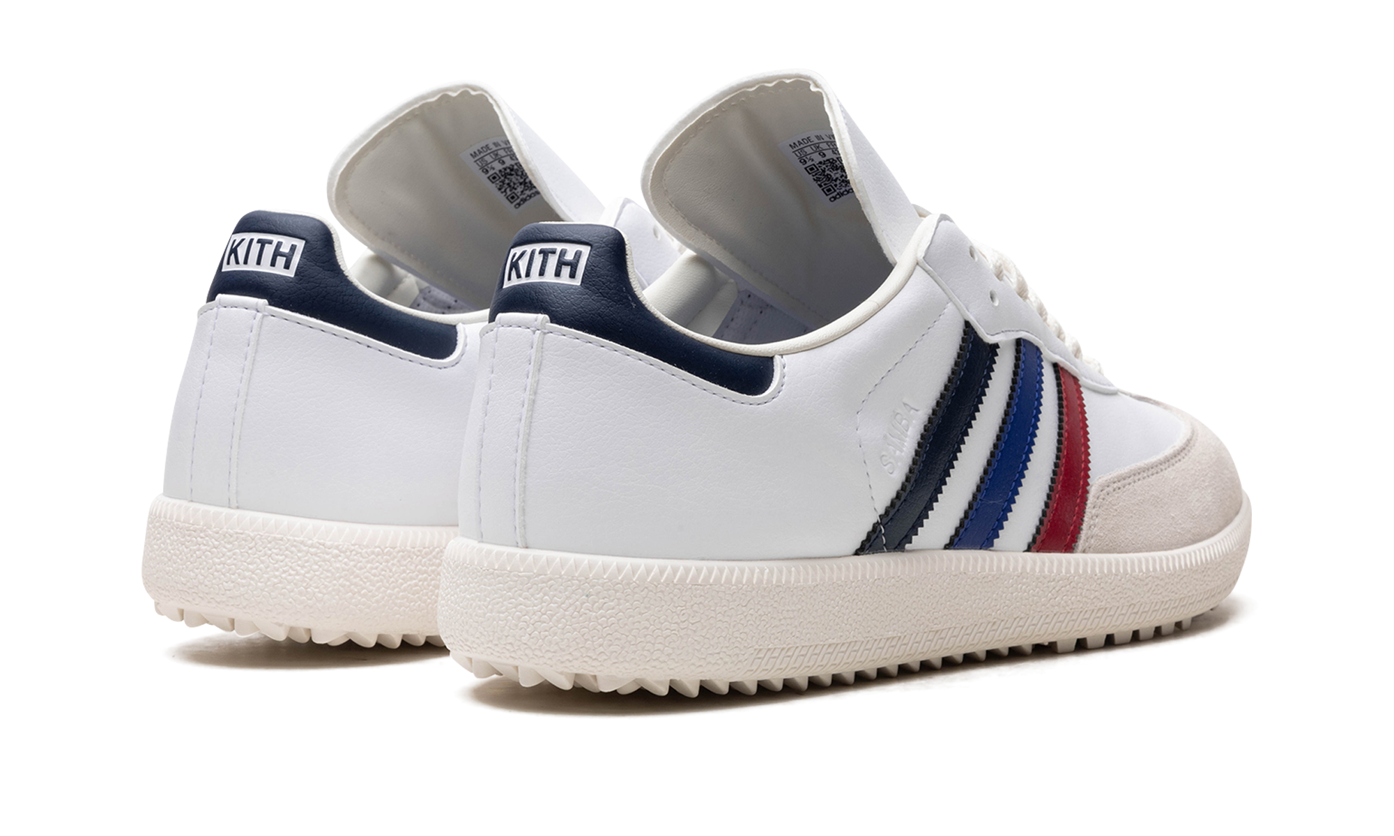 adidas samba golf kith red blue navy+JH8176+diagnol right behind view